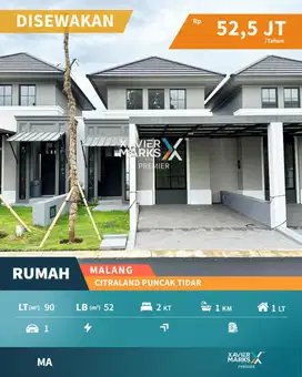 Disewakan Murah Rumah Modern Citraland Puncak Tidar Silversand Malang