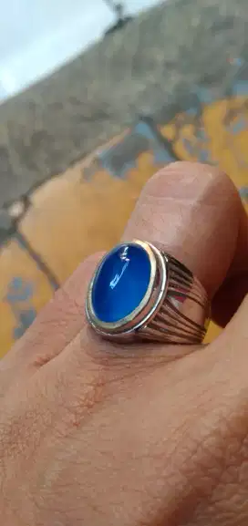 Cincin batu blue Mizone/blue spirtus/biru langit/blue Chalcedony
