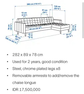 3 seater sofa brown color
