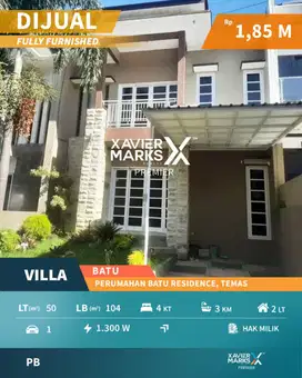 Dijual Rumah Villa 2 Lantai Full Furnish di Batu Residence