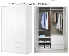 Wardrobe white 2 doors x 3 drawers