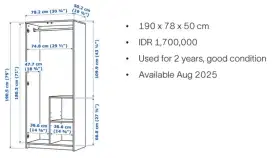 Wardrobe putih 2 doors