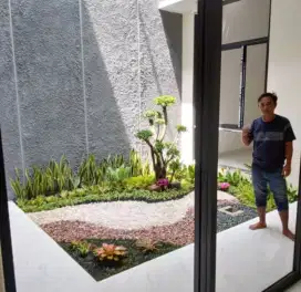 Jasa pembuatan taman kering minimalis