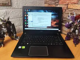Laptop Windows Acer E5-476 i7 7500 8/256gb intel bukan amd double vga