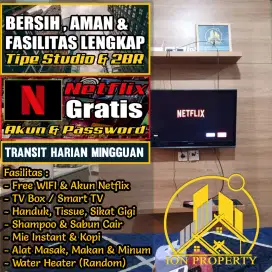 FREE AKUN NETFLIX SEWA STUDIO TRANSIT PERJAM APARTEMEN GREEN PRAMUKA