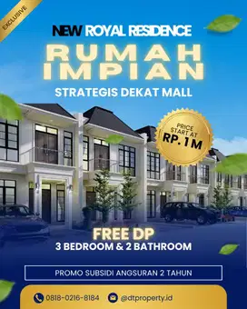 Rumah 2 Lantai Strategis Dekat Dengan Mall