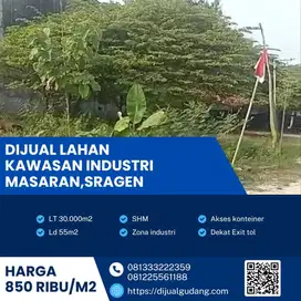 Jual Lahan Industri Sragen 3 Hektar – Lebar Depan 55 Meter, Dekat Tol