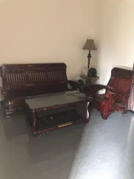 FURNISH KANTOR MEJA KACA KURSI JATI BUFFET JAM DINDING DLL 8 JUTA APIK