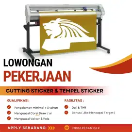 LOWONGAN KERJA OPERATOR CUTTING STICKER ADVERTISING JAKARTA