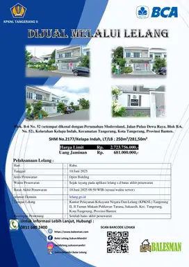 DIJUAL MELALUI LELANG WILAYAH TANGERANG !!