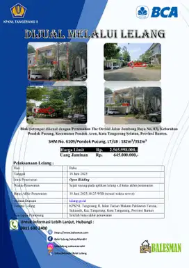 DIJUAL MELALUI LELANG WILAYAH TANGERANG !!