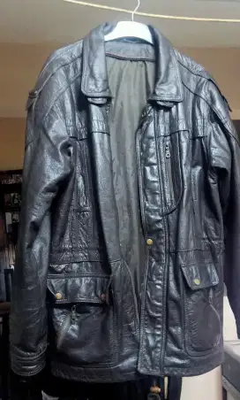 Jaket kulit ukuran XL besar utuh leather