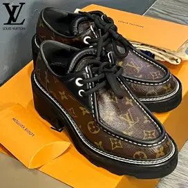Louis Vuitton LV Beaubourg Platform Derby Shoes Monogram Canvas Brown