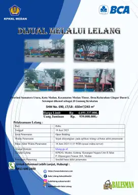 DIJUAL MELALUI LELANG WILAYAH MEDAN