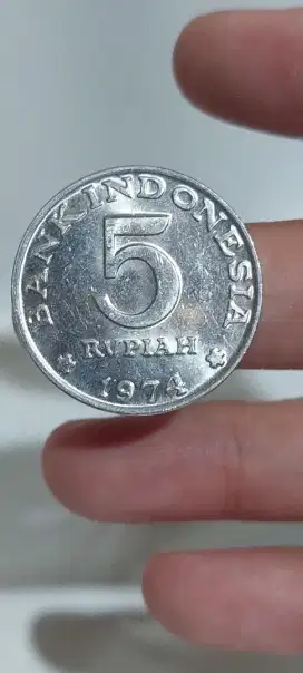 UANG KOIN LAMA 5 RUPIAH BI Tahun 1974