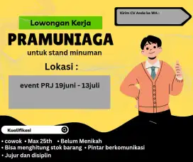 SPG & SPB event PRJ 19juni - 13juli outlet minuman