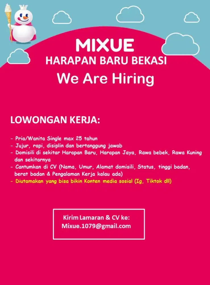 Lowongan Kerja Mixue