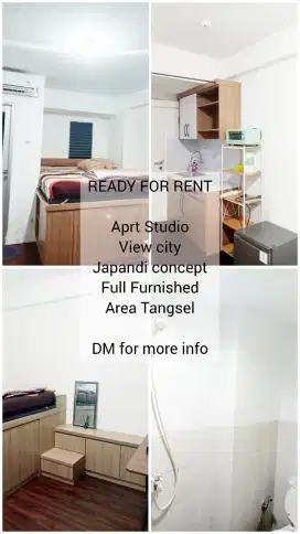 Disewakan Apartemen Studio City View Konsep Japandi