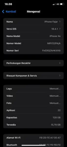IPHONE XR 128 IBOX BATANGAN CHARGER ONLY