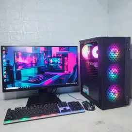 PC set Gaming Grafis i7 RAM 16 SSD 256 VGA 4GB LED 22in FHD IPS murah