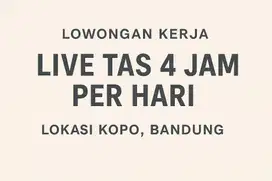 Dicari Host Live Produk Tas Wanita 4 Jam Live Per Hari Aja