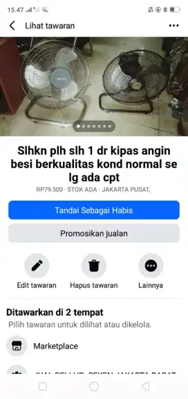 Slhkn plh slh 1 dr kipas besi berkualitas UK 10 kond normal hrg murah