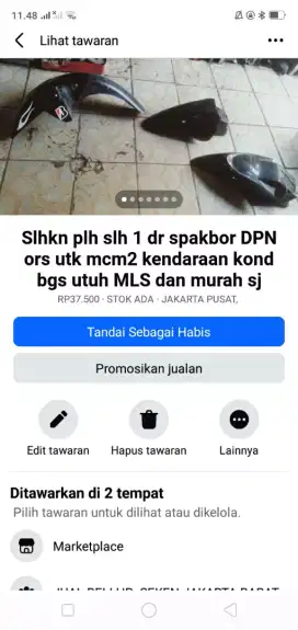 Slhkn plh slh 1 dr spakbord ors utk sepeda/motor kond bgs MLS murah sj