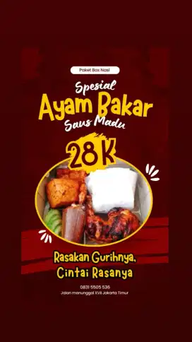 Pesan hantar ayam bakar box