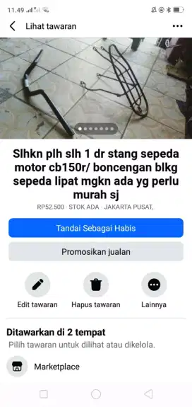 Slhkn plh slh 1 dr stang kemudi/boncengan sepeda lipat kond baru murah