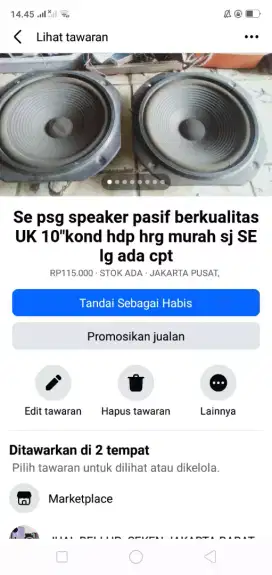 Se psg speaker pasif 10 kond hdp se lg ada cpt murah sj deh bos