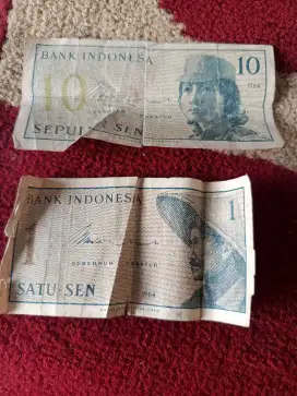 Uang kuno satu sen dan sepuluh sen