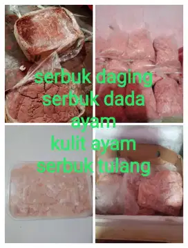 serbuk daging. serbuk dada ayam