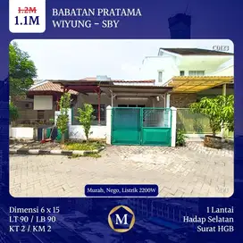 Rumah Babatan Pratama Wiyung dkt Citraland Pakuwon Mall Babatan Mukti