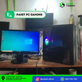 PAKET PC GAMING + MONITOR HP 19 HD – SIAP PAKAI