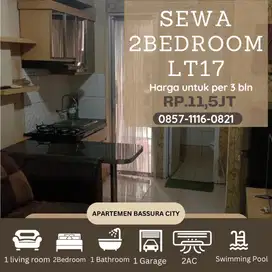 2 bedroom sewa full furnished /3bln lt 17 apartemen bassura city