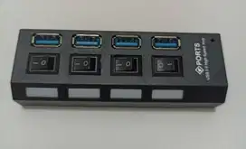 USB hub jumlah 4 Port USB 3.0 dengan Adaptor Power Supply Oke