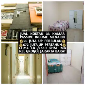 JUAL KOS KOST KOSAN KOSTAN 33 KAMAR DI GROGOL JAKARTA BARAT
