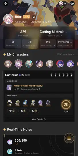 Jual akun genshin impact dan Honkai star rail Asia server
