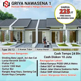 Rumah minimalis di Metro selatan bisa di cicil selama 2 tahun
