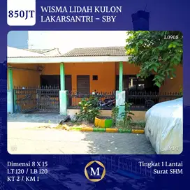 Rumah Wisma Lidah Kulon Lakarsantri dkt Wiyung Citraland PTC UNESA