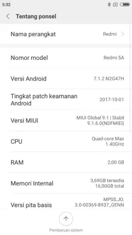 Redmi 5A 2/16 minus