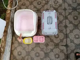Kucing Litter Box, serokan, Pet cargo, tempat makan minum