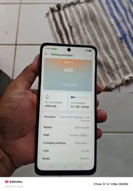 Opo. A60 hp cas biasa 8+8/128 mlus resmi jga NFC