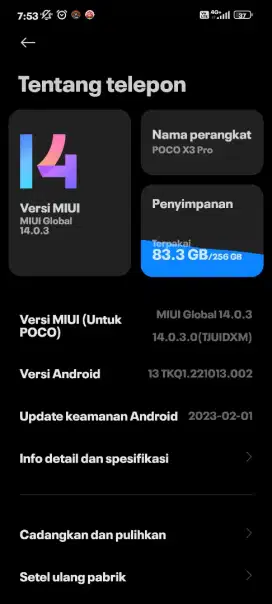 Poco x 3 pro ram 8+8/256