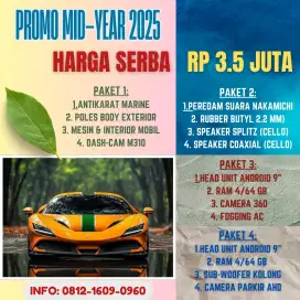 Paket audio, camera 360, anti karat, peredam serba Rp 3.5 juta