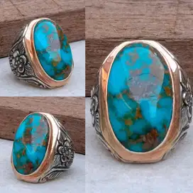 Cincin Natural Turquoise (Phyrus) Persia Blue Fancy