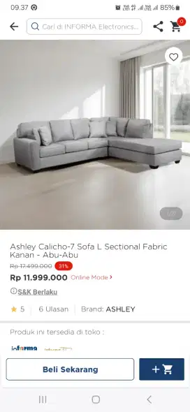 Ashley calicho 7 sofa L