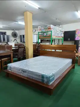 SET Tempat Tidur Minimalis Kayu Jati + Kasur Springbed GUHDO 160