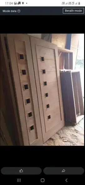 Pintu 2 nya ready dari kayu bekas meranti oven berkualitas
