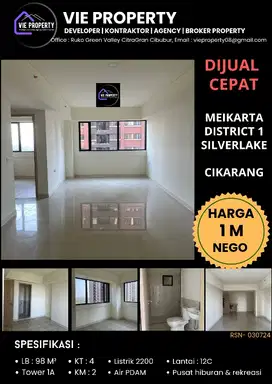 DIJUAL CEPAT APARTEMEN MEIKARTA CIKARANG